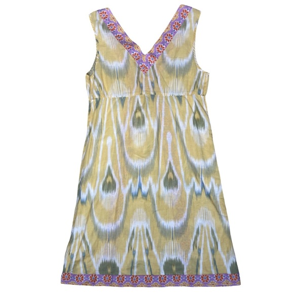 Lilka for Anthropologie Ikat Floral Print Sleeveless Cotton Dress - Size XS - Picture 3 of 9